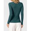 imageANRABESS Womens Ribbed Fitted Sweater Long Sleeve Shirts Scoop Neck Lightweight Casual Knit Slim Tops 2025 Fall OutfitsDark Green