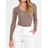 imageANRABESS Womens Ribbed Fitted Sweater Long Sleeve Shirts Scoop Neck Lightweight Casual Knit Slim Tops 2025 Fall OutfitsNutmeg