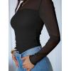 imageANRABESS Womens Sexy Mesh Long Sleeve Shirts Trendy Mock Neck Sheer Ruched Going Out Tops Fall Slim Fit Blouses 2025Black