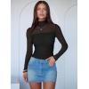 imageANRABESS Womens Sexy Mesh Long Sleeve Shirts Trendy Mock Neck Sheer Ruched Going Out Tops Fall Slim Fit Blouses 2025Black