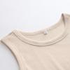 imageANRABESS Womens Sleeveless High Neck Tank Tops Fashion Summer Casual Basic Slim Fit Ribbed Racerback Top Shirt ClothesApricot