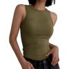 imageANRABESS Womens Sleeveless High Neck Tank Tops Fashion Summer Casual Basic Slim Fit Ribbed Racerback Top Shirt ClothesArmy Green