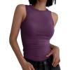 imageANRABESS Womens Sleeveless High Neck Tank Tops Fashion Summer Casual Basic Slim Fit Ribbed Racerback Top Shirt ClothesDark Purple