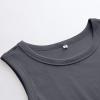 imageANRABESS Womens Sleeveless High Neck Tank Tops Fashion Summer Casual Basic Slim Fit Ribbed Racerback Top Shirt ClothesDeep Gray
