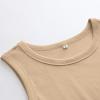 imageANRABESS Womens Sleeveless High Neck Tank Tops Fashion Summer Casual Basic Slim Fit Ribbed Racerback Top Shirt ClothesDeep Khaki