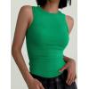 imageANRABESS Womens Sleeveless High Neck Tank Tops Fashion Summer Casual Basic Slim Fit Ribbed Racerback Top Shirt ClothesGreen