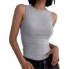 imageANRABESS Womens Sleeveless High Neck Tank Tops Fashion Summer Casual Basic Slim Fit Ribbed Racerback Top Shirt ClothesGrey