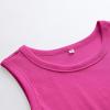 imageANRABESS Womens Sleeveless High Neck Tank Tops Fashion Summer Casual Basic Slim Fit Ribbed Racerback Top Shirt ClothesHot Pink