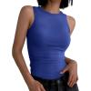imageANRABESS Womens Sleeveless High Neck Tank Tops Fashion Summer Casual Basic Slim Fit Ribbed Racerback Top Shirt ClothesKlein Blue