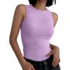 imageANRABESS Womens Sleeveless High Neck Tank Tops Fashion Summer Casual Basic Slim Fit Ribbed Racerback Top Shirt ClothesLight Purple