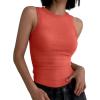 imageANRABESS Womens Sleeveless High Neck Tank Tops Fashion Summer Casual Basic Slim Fit Ribbed Racerback Top Shirt ClothesOrange Red