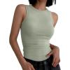 imageANRABESS Womens Sleeveless High Neck Tank Tops Fashion Summer Casual Basic Slim Fit Ribbed Racerback Top Shirt ClothesSage Green