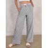 imageANRABESS Womens Striped Gingham Pants 2025 Pajama Lounge Boxer Pants Cute Comfy PJ Bottoms with Pockets Y2K Plaid OutfitsBlack White Stripe