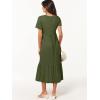 imageANRABESS Womens Summer Casual Short Sleeve T Shirts Maxi Dress Flowy V Neck Tiered Beach Vacation Sundress 2025 OutfitsArmy Green