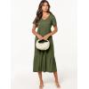 imageANRABESS Womens Summer Casual Short Sleeve T Shirts Maxi Dress Flowy V Neck Tiered Beach Vacation Sundress 2025 OutfitsArmy Green