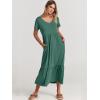 imageANRABESS Womens Summer Casual Short Sleeve T Shirts Maxi Dress Flowy V Neck Tiered Beach Vacation Sundress 2025 OutfitsGreen
