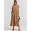 imageANRABESS Womens Summer Casual Short Sleeve T Shirts Maxi Dress Flowy V Neck Tiered Beach Vacation Sundress 2025 OutfitsLight Brown
