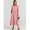 imageANRABESS Womens Summer Casual Short Sleeve T Shirts Maxi Dress Flowy V Neck Tiered Beach Vacation Sundress 2025 OutfitsLight Pink
