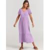 imageANRABESS Womens Summer Casual Short Sleeve T Shirts Maxi Dress Flowy V Neck Tiered Beach Vacation Sundress 2025 OutfitsLight Purple