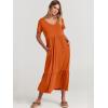 imageANRABESS Womens Summer Casual Short Sleeve T Shirts Maxi Dress Flowy V Neck Tiered Beach Vacation Sundress 2025 OutfitsOrange