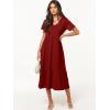 imageANRABESS Womens Summer Casual Short Sleeve T Shirts Maxi Dress Flowy V Neck Tiered Beach Vacation Sundress 2025 OutfitsWine Red Burgundy