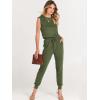 imageANRABESS Womens Summer Sleeveless Jumpsuits Casual Dressy Stretchy Crewneck Rompers One Piece Outfits Fall Fashion 2025Army Green