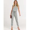 imageANRABESS Womens Summer Sleeveless Jumpsuits Casual Dressy Stretchy Crewneck Rompers One Piece Outfits Fall Fashion 2025Gray