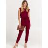 imageANRABESS Womens Summer Sleeveless Jumpsuits Casual Dressy Stretchy Crewneck Rompers One Piece Outfits Fall Fashion 2025Wine Red