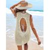 imageANRABESS Womens Swimsuit Cover Up Sleeveless Knit 2025 Summer Outfits Swimwear Bathing Suit Coverup Crochet Beach DressApricot