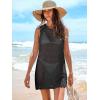 imageANRABESS Womens Swimsuit Cover Up Sleeveless Knit 2025 Summer Outfits Swimwear Bathing Suit Coverup Crochet Beach DressBlack