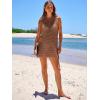 imageANRABESS Womens Swimsuit Cover Up Sleeveless Knit 2025 Summer Outfits Swimwear Bathing Suit Coverup Crochet Beach DressBrown