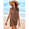 imageANRABESS Womens Swimsuit Cover Up Sleeveless Knit 2025 Summer Outfits Swimwear Bathing Suit Coverup Crochet Beach DressBrown