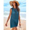 imageANRABESS Womens Swimsuit Cover Up Sleeveless Knit 2025 Summer Outfits Swimwear Bathing Suit Coverup Crochet Beach DressCyan