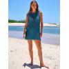 imageANRABESS Womens Swimsuit Cover Up Sleeveless Knit 2025 Summer Outfits Swimwear Bathing Suit Coverup Crochet Beach DressCyan