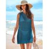 imageANRABESS Womens Swimsuit Cover Up Sleeveless Knit 2025 Summer Outfits Swimwear Bathing Suit Coverup Crochet Beach DressCyan