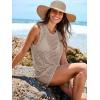 imageANRABESS Womens Swimsuit Cover Up Sleeveless Knit 2025 Summer Outfits Swimwear Bathing Suit Coverup Crochet Beach DressKhaki