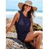 imageANRABESS Womens Swimsuit Cover Up Sleeveless Knit 2025 Summer Outfits Swimwear Bathing Suit Coverup Crochet Beach DressNavy Blue