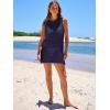 imageANRABESS Womens Swimsuit Cover Up Sleeveless Knit 2025 Summer Outfits Swimwear Bathing Suit Coverup Crochet Beach DressNavy Blue