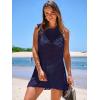 imageANRABESS Womens Swimsuit Cover Up Sleeveless Knit 2025 Summer Outfits Swimwear Bathing Suit Coverup Crochet Beach DressNavy Blue