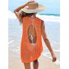 imageANRABESS Womens Swimsuit Cover Up Sleeveless Knit 2025 Summer Outfits Swimwear Bathing Suit Coverup Crochet Beach DressOrange