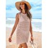 imageANRABESS Womens Swimsuit Cover Up Sleeveless Knit 2025 Summer Outfits Swimwear Bathing Suit Coverup Crochet Beach DressPink