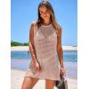 imageANRABESS Womens Swimsuit Cover Up Sleeveless Knit 2025 Summer Outfits Swimwear Bathing Suit Coverup Crochet Beach DressPink