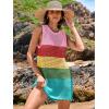 imageANRABESS Womens Swimsuit Cover Up Sleeveless Knit 2025 Summer Outfits Swimwear Bathing Suit Coverup Crochet Beach DressRainbow