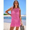 imageANRABESS Womens Swimsuit Cover Up Sleeveless Knit 2025 Summer Outfits Swimwear Bathing Suit Coverup Crochet Beach DressRose