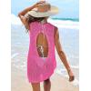 imageANRABESS Womens Swimsuit Cover Up Sleeveless Knit 2025 Summer Outfits Swimwear Bathing Suit Coverup Crochet Beach DressRose