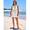 imageANRABESS Womens Swimsuit Cover Up Sleeveless Knit 2025 Summer Outfits Swimwear Bathing Suit Coverup Crochet Beach DressWhite