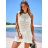 imageANRABESS Womens Swimsuit Cover Up Sleeveless Knit 2025 Summer Outfits Swimwear Bathing Suit Coverup Crochet Beach DressWhite