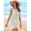 imageANRABESS Womens Swimsuit Cover Up Sleeveless Knit 2025 Summer Outfits Swimwear Bathing Suit Coverup Crochet Beach DressWhite