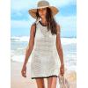 imageANRABESS Womens Swimsuit Cover Up Sleeveless Knit 2025 Summer Outfits Swimwear Bathing Suit Coverup Crochet Beach DressWhite Black