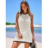 imageANRABESS Womens Swimsuit Cover Up Sleeveless Knit 2025 Summer Outfits Swimwear Bathing Suit Coverup Crochet Beach DressWhite Black